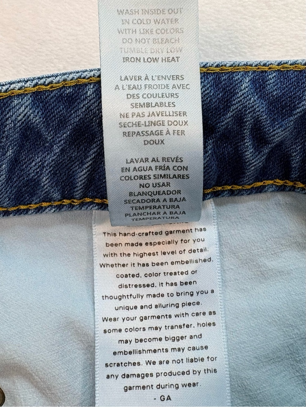 GOOD AMERICAN High Rise Distressed Denim Shorts Frayed Hem Blue Size 6 28 - Picture 5 of 8